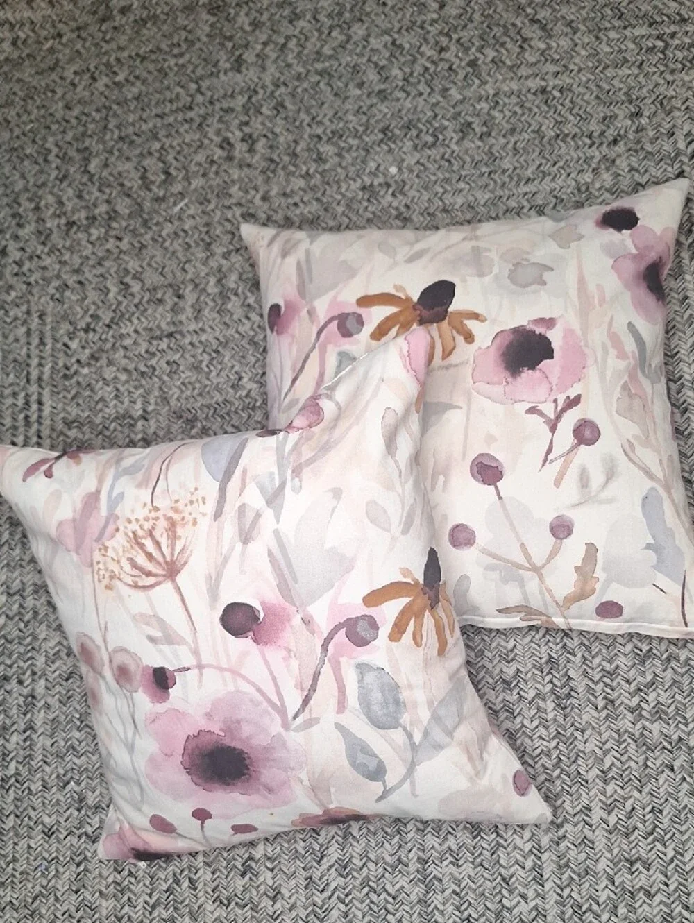 Floral Watercolor Throw Pillow - Blush Pink & Taupe Size 20